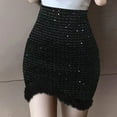 thumbnail image 1 of Wancir Women's Sequin Skirt Sparkle Stretchy Bodycon Mini Skirts Night Out Party, 1 of 7