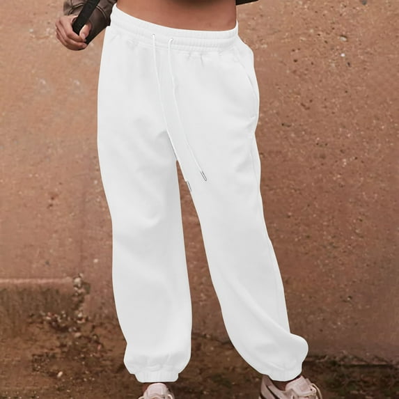 Wancir Women's Straight Leg Long Pants Elastic High Waist Drawstring Casual Trousers with Pockets