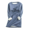 thumbnail image 1 of Wancir Women's Sweatshirt Autumn And Winter Large Size Loose Printed Top Thickened Lamb's Wool Warm Fitted Shirt, 1 of 2