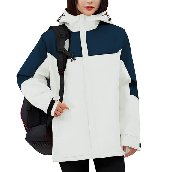 Wancir Women's Waterproof Snow Ski Jakcet Fleece Warm Winter Coat Hooded Windproof Insulated Snowboarding Jacket