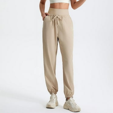 Wancir Women's autumn and winter Cargo Sweatpants Casual Elastic High Waisted Lounge Jogger Pants with Pockets