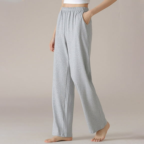 Wancir Womens Active Jogger Pants Cotton Sweatpants Workout Elastic Waist Pants with Pockets