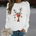 thumbnail image 1 of Wancir Womens Christmas Sweatshirt Funny Reindeer Snowman Crewneck Xmas Holiday Long Sleeves Pullover Tops, 1 of 3