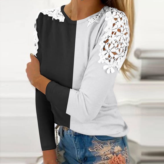 Wancir Womens Lace Tops Long Sleeve Mock Neck Casual Elegant Blouses Shirts with Separable Camisole Sexy