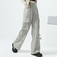 thumbnail image 1 of Wancir Womens Linen Pants Wide Leg High Waisted Drawstring Casual Flowy Pants with Pockets, 1 of 7