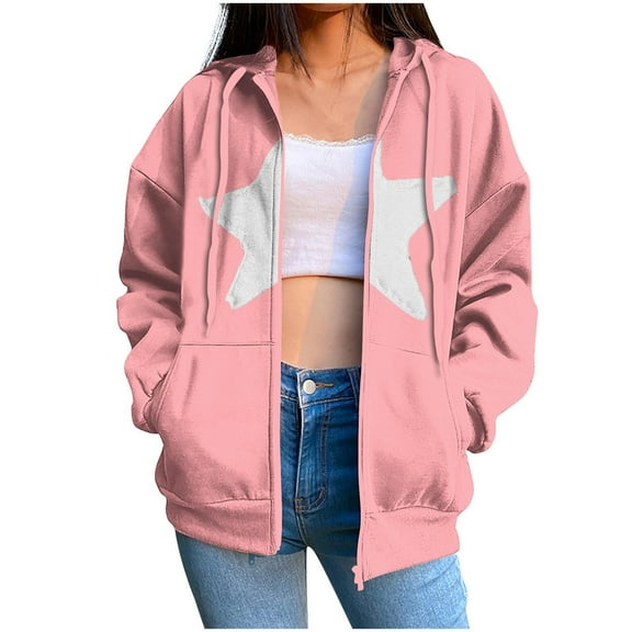 Wancir Womens Zip Up Hoodies Long Sleeve Sweatshirts Fall Outfits Sweaters Casual Fashion Jackets