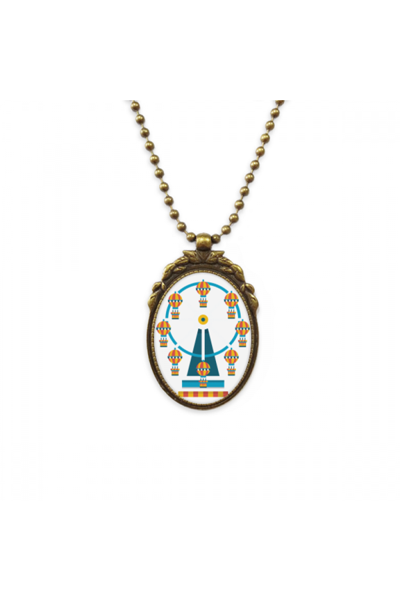 amazing funny park ferris wheel illustration antique necklace vintage bead pendant keychain