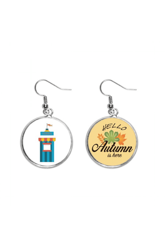 amazing funny park ticketing illustration earring dangle autumn earring jewelry