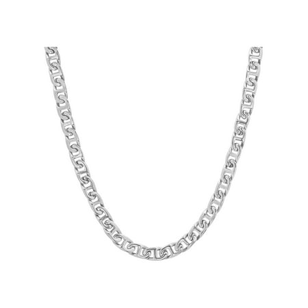 Men's Stainless Steel Flat Mariner 24" Chain - Brilliance Fine Jewelry