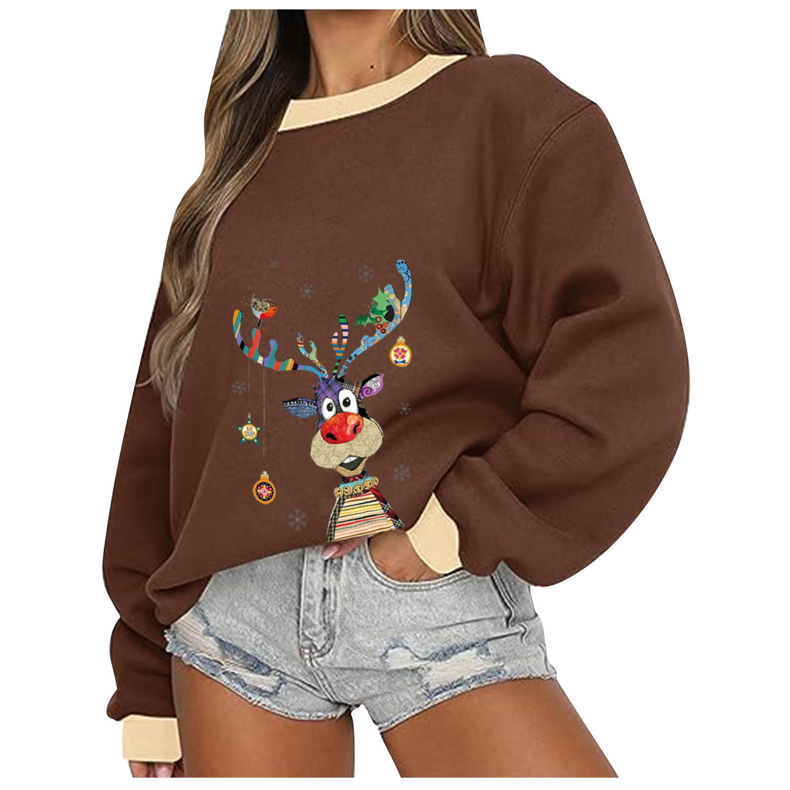 amazon outlet store clearance prime deals,Oversized Sweatshirts Women Long Sleeve Christmas