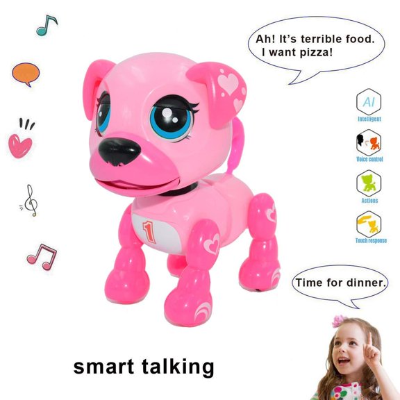 amdohai Interactive Puppy - Smart Pet, Electronic Robot Dog Toys for Age 3 4 5 6 7 8 Year Old Girls, Gifts Idea for Kids ● Voice Control＆Intelligent Talking (Pink) Pink