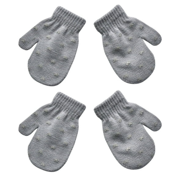 ameIAEA 1/2 Pairs Baby Mittens Kids Winter Knit Gloves Cute Print Mittens for Toddler Boys Girls
