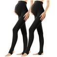 thumbnail image 1 of ameIAEA 2 Pairs Maternity Tights Over The Belly Pregnancy Footed Leggings Yoga Stretchy Pants, 1 of 3