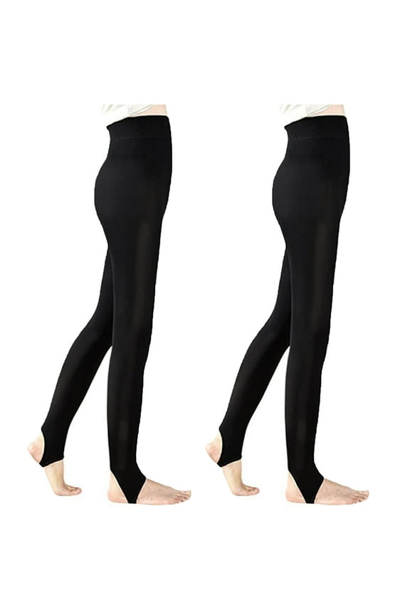 2 Pairs Opaque Tights for Women High Waist Control Top Pantyhose Footed Stocking Leggings