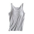 thumbnail image 1 of ameIAEA 2Pcs Women Tank Tops Built in Bra Padded Sleeveless Cami Shirts Summer Workout Yoga Athletic Tops, 1 of 3
