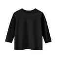 thumbnail image 1 of ameIAEA 3/4 Sleeve Shirts for Girls Boys Ribbed Knit Casual Tees Kids Crewneck Solid Color Tops, 1 of 6
