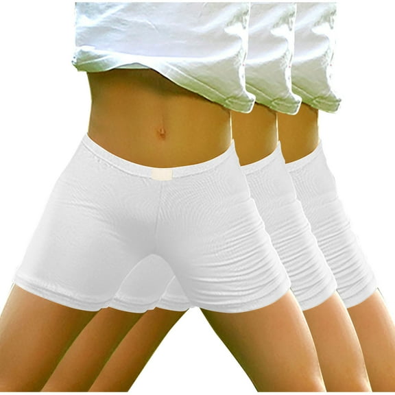 ameIAEA 3 Pack Girl's Shorts Kids Biker Under Dress Dance Shorts Solid Color Underwear 4-14 Years