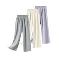 thumbnail image 1 of ameIAEA 3 Pack Kids Sweatpants Elastic Waist Wide Leg Casual Trousers Boys Girls Baggy Pants, 1 of 5