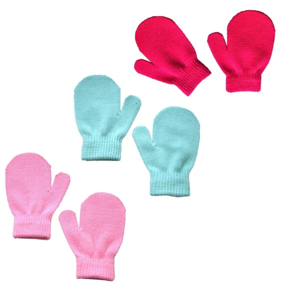 ameIAEA 3 Pairs Baby Knitted Mittens Toddler Winter Gloves Boys Girls Full Finger Warm Mittens