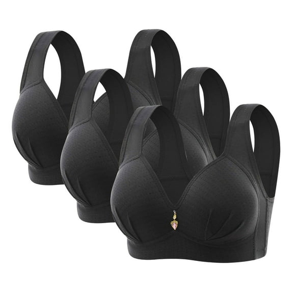 ameIAEA 3 Pcs Womens Sports Bras Push Up Wire Fress Bra Full Coverage Wireless Everyday Bra