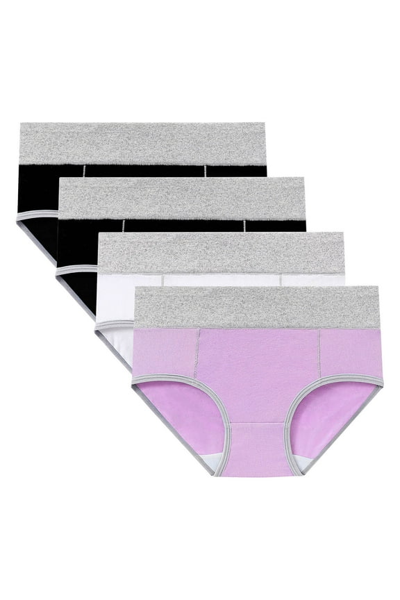 4 Pcs Womens Leakproof Panties Period Underwear High Waisted Full Coverage Briefs
