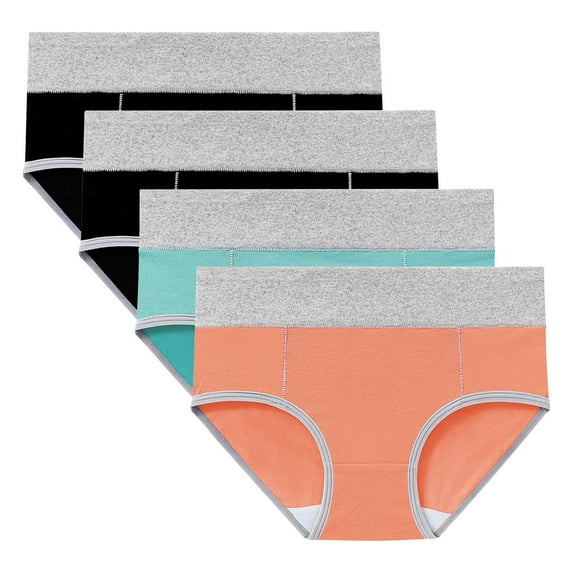 ameIAEA 4 Pcs Womens Leakproof Panties Period Underwear High Waisted Full Coverage Briefs