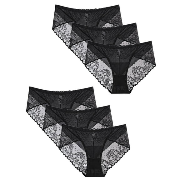 ameIAEA 6 Pack Panties for Women Low Rise Lace Bikini Underwear Breathable Comfortable Briefs