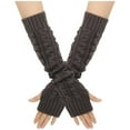 thumbnail image 1 of ameIAEA Arm Warmers Winter for Women Fashion Long Fingerless Knit Mitten Gloves Arm Sleeves with Thumb Hole, 1 of 6
