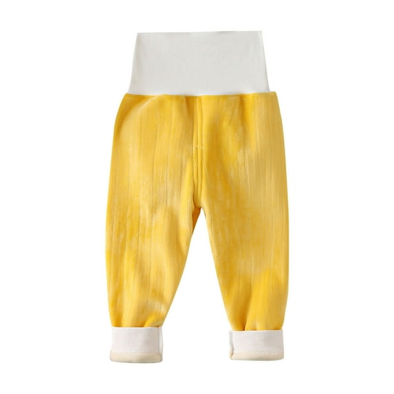 ameIAEA Baby Boys Girls High Waisted Fleece Pants Toddler Warm Cotton Pants Fall Winter Outfit