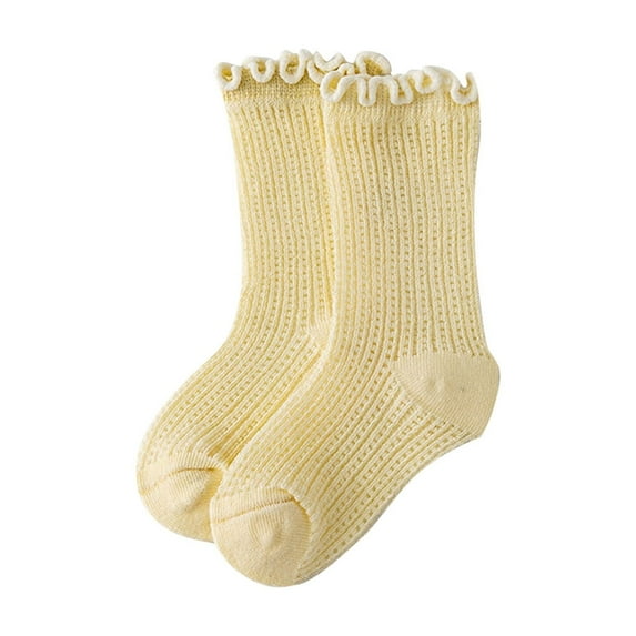 ameIAEA Baby Boys Girls Ruffle Cotton Socks Newborn Infant Cute Crew Ankle Dress Socks for 0-3T