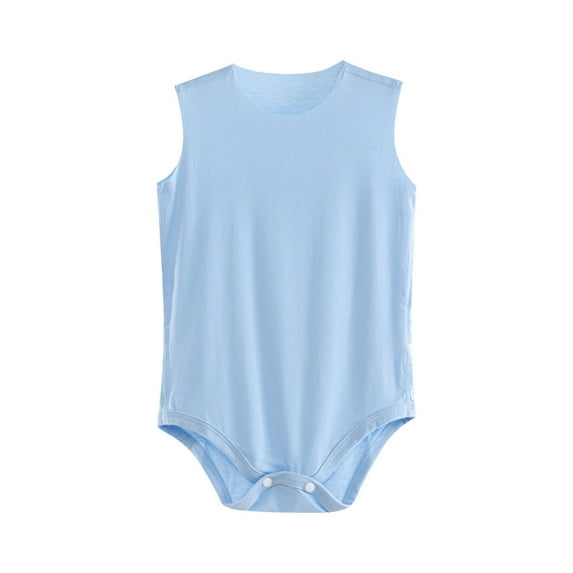 ameIAEA Baby Boys Girls Sleeveless Romper Newborn Infant Summer Clothes Solid Color Jumpsuits