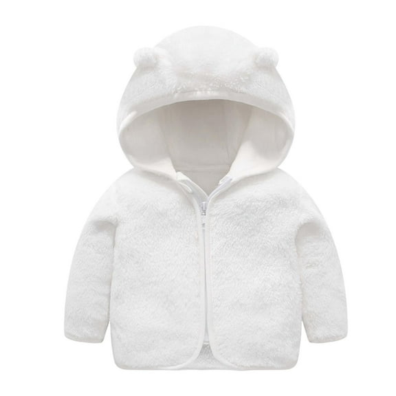 ameIAEA Baby Infant Boys Girls Winter Coat Kid Zip Up Sherpa Fleece Hooded Outwear Jacket Warm Clothes