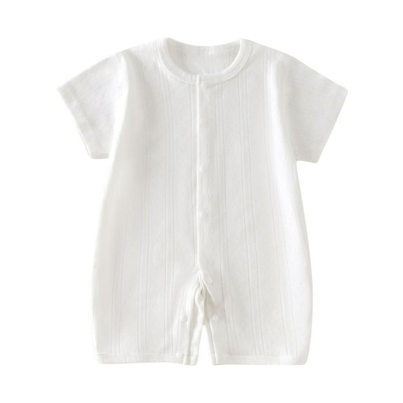 ameIAEA Baby Short Sleeve Romper Newborn Boy Girl Button Down Jumpsuits Infant Clothes 0~24M