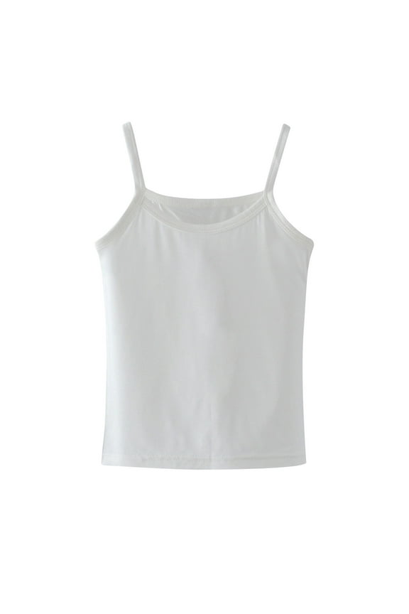 Boy Girls' Sleeveless Tank Tops Summer Basic Camisole Spaghetti Strap Cami Top Soft Undershirts