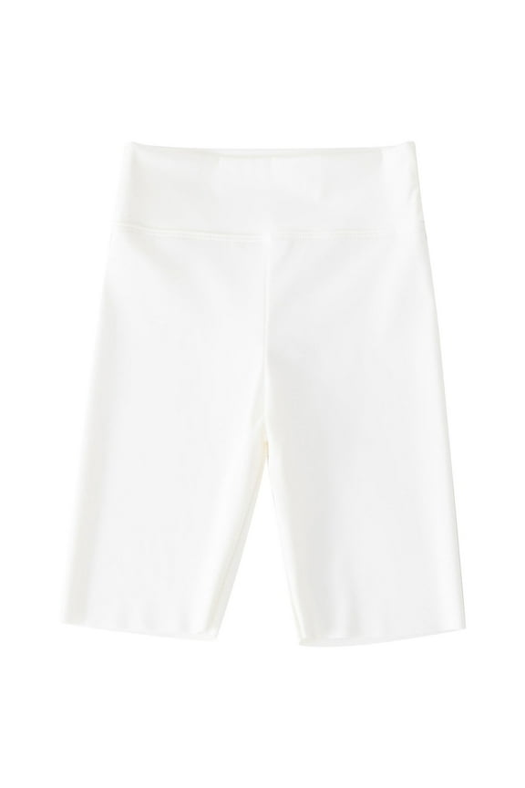 Boys Girls High Waist Yoga Shorts Stretchy Solid Color Workout Shorts Casual Sports Biker Shorts