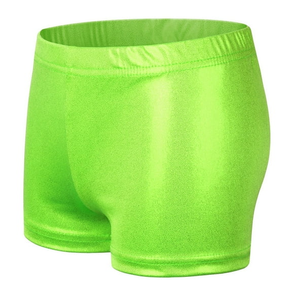 ameIAEA Boys Girls Metallic Dance Shorts Athletic Workout Shorts Solid Color Summer Shorts