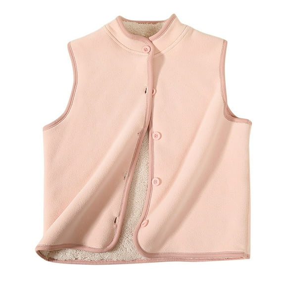 ameIAEA Boys Girls Sleeveless Jacket Button Down Fleece Lined Vest Kids Fall Winter Waistcoat Outerwear
