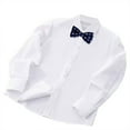 thumbnail image 1 of ameIAEA Boys Long Sleeve Dress Shirts Button Down Uniform Shirts with Bow Tie for 2-17 Years, 1 of 3