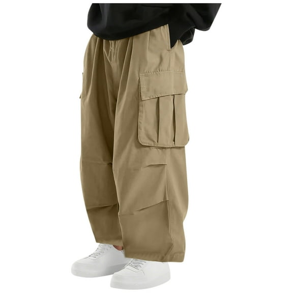 ameIAEA Cargo Sweatpants for Men Casual Outdoor Hiking Pants Elastic Waist Drawstring Trousers with Pockets