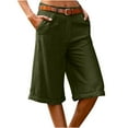 thumbnail image 1 of ameIAEA Dressy Short for Women Wide Leg Casual Shorts Solid Color Loose Beach Shorts with Pockets, 1 of 6