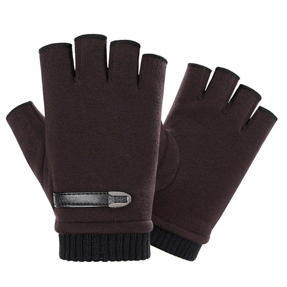 ameIAEA Fingerless Gloves for Men Women Winter Warm Mittens Stretch Half Finger Gloves