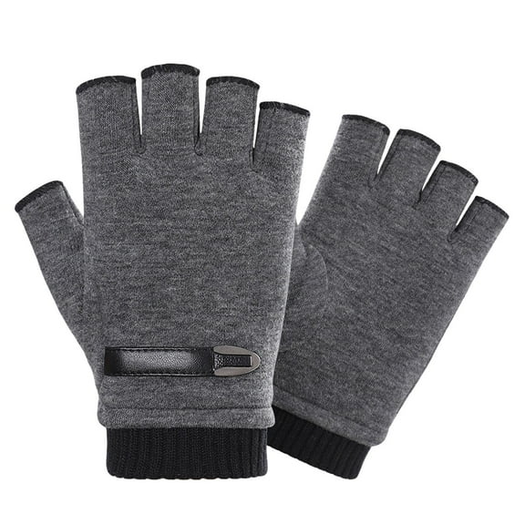 ameIAEA Fingerless Gloves for Men Women Winter Warm Mittens Stretch Half Finger Gloves