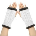 thumbnail image 1 of ameIAEA Fleece Lined Arm Warmers Fingerless Knitted Gloves Winter Mitten Gloves with ThumbHole for Unisex, 1 of 4