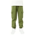 thumbnail image 1 of ameIAEA Girl Boys Cargo Pants Elastic Waist Joggers Pant Kids Athletic Running Sweatpants with Pockets, 1 of 7