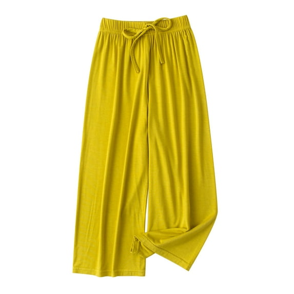 ameIAEA Girl Wide Leg Pants Elastic Waist Casual Palazzo Trousers Toddler Kids Drawstring Pants for 4-15 Y