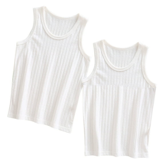ameIAEA Girl's 2 Pack Tank Tops Summer Sleeveless Camisole Tops Solid Color Basic Undershirt