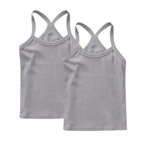 ameIAEA Girls Basic Camisole Sleeveless Kids Solid Color Racerback Undershirts 2/3/4/5 Pack