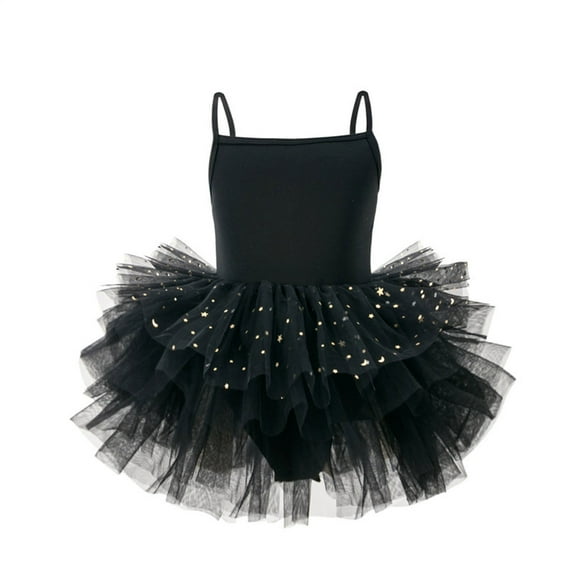 ameIAEA Girls Dance Leotard Sequin Layered Tulle Dress Dancewear for Toddler Kids 2-6 Years