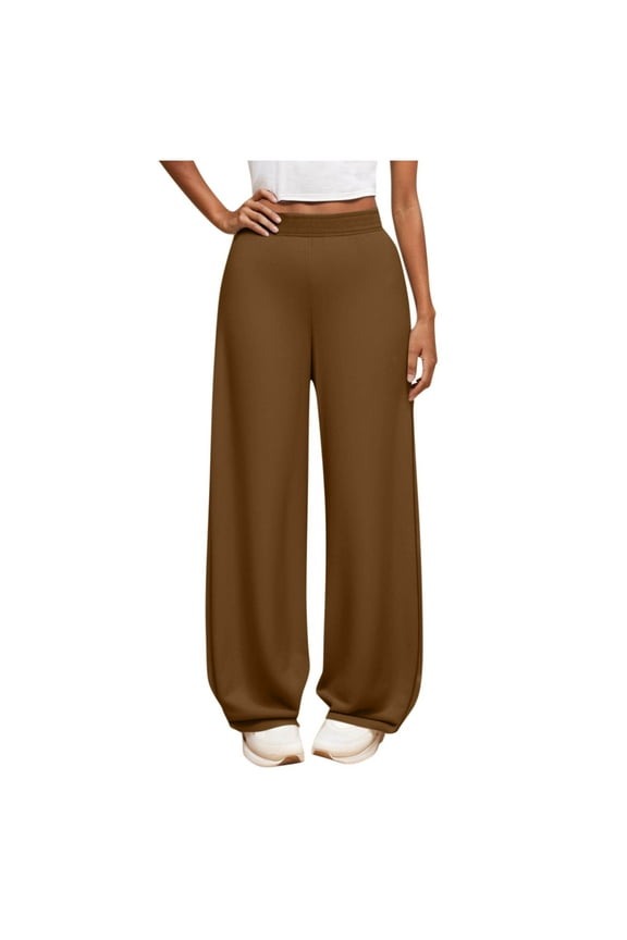 Girls High Waisted Wide Leg Pants Kids Solid Color Casual Long Trousers for 5-13 Years