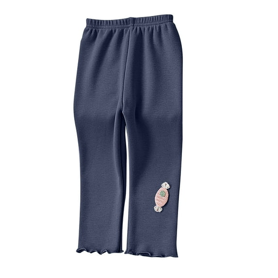 ameIAEA Girls Leggings Toddler Elastic Waist Fleece Lined Cute Pants Winter Thick Warm Pant